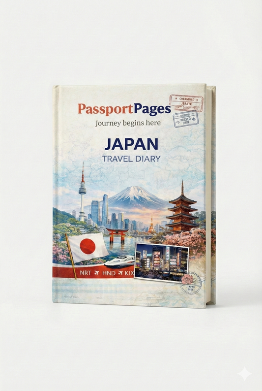PassportPages Japan Travel Diary – Premium Hardcover Journal for Anime, Travel & Memories